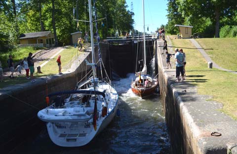 Die Schleusentreppe am Göta Kanal in Berg Der Göta Kanal in Berg